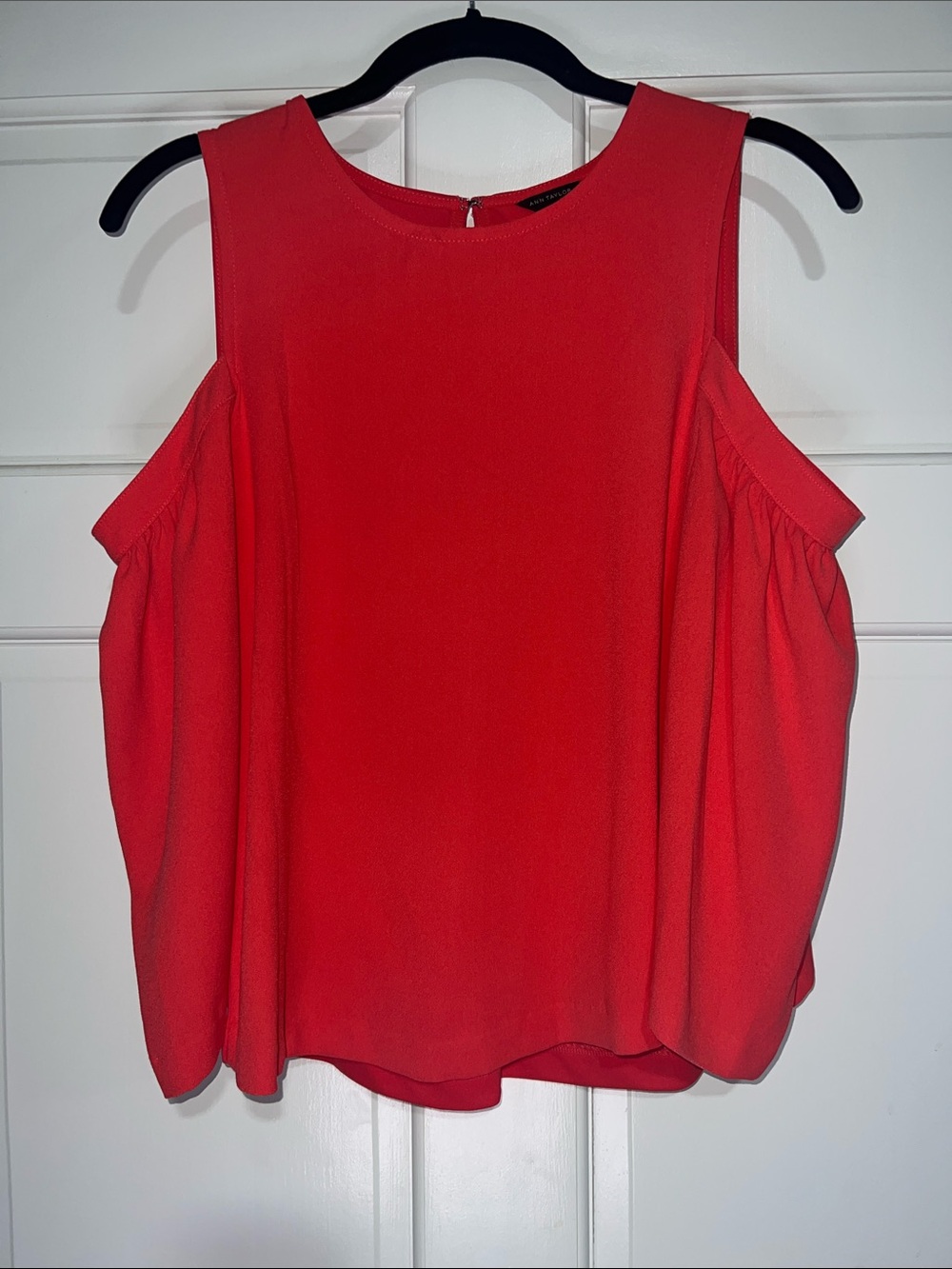 Ann Taylor Red/Melon Cold-Shoulder Camisole